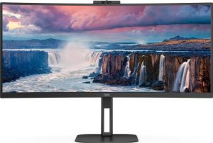Obrázok pre výrobcu AOC CU34V5CW/BK 34"W VA LED 3440x1440 20 000 000:1 4ms 300cd DP HDMI USB-C(65W) repro