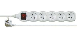 Obrázok pre výrobcu Emos predlžovací kábel 10 m / 5 zásuviek / s vypínačom / biely / PVC / 1 mm2