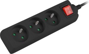 Obrázok pre výrobcu Prodlužovací kabel Lanberg PS1, 3 zásuvky, 3m vypínač, černá