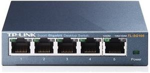 Obrázok pre výrobcu TP-LINK TL-SG105 5-port 10/100/1000M Gigabit Switch, 5x 10/100/1000M RJ45 ports, supports GMP Snooping, Metal case
