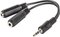 Obrázok pre výrobcu LANBERG adaptér Minijack 3.5mm (M) 3PIN na 2x Minijack 3.5mm (F) 3PIN kabel 10cm, černý