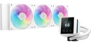 Obrázok pre výrobcu DEEPCOOL vodní chladič MYSTIQUE 360 ARGB / 3x120mm ARGB fan / dig. displej / Intel i AMD / bílý