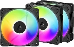Obrázok pre výrobcu ARCTIC P12 Pro Reverse A-RGB (3pack) 120mm Case Fan with A-RGB - Reverse Impeller Design - FDB beari