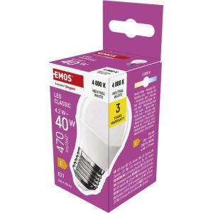 Obrázok pre výrobcu EMOS LED CLS MINI GLOBE 4,2W(40W) 470lm E27 NW