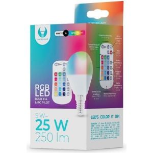 Obrázok pre výrobcu LED žárovka Forever E14 G45 RGB 5W s dálkovým ovládáním bílá