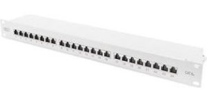 Obrázok pre výrobcu Digitus CAT 6A Patch Panel, stíněný, 1U, 24 portů, 8P8C, šedý, 483 mm (19 ")