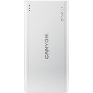 Obrázok pre výrobcu Canyon CNE-CPB1008W Powerbank, Li-pol, 10.000 mAh, 5V/2.1A, 2 x vstup (Lightning + microUSB), 2 x výstup (USB-A)