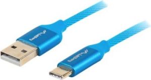 Obrázok pre výrobcu LANBERG USB-C (M) na USB-A (M) 2.0 kabel 1m, modrý, rychlé nabíjení 3.0