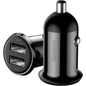 Obrázok pre výrobcu Baseus CCALLP-01 Grain Pro Nabíječka do Auta 2xUSB 4.8A Black