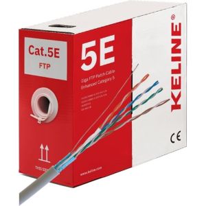 Obrázok pre výrobcu KELine kabel FTP, Cat5E, drôt, LSOH, box 305m - šedá