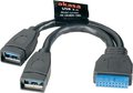 Obrázok pre výrobcu Kabel AKASA rozbočovací USB 3.0. interní USB 3.0 na 2x USB 3.0 Type A, 15cm