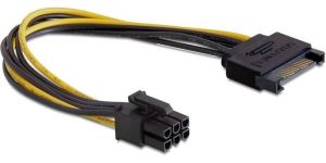 Obrázok pre výrobcu Delock cable Power SATA 15 pin > 6 pin PCI Express, 0,21m