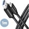 Obrázok pre výrobcu AXAGON BUCM3-AM10AB, SPEED kábel USB-C <-> USB-A, 1m, USB 3.2 Gen 1, 3A, ALU, opletenie, čierny