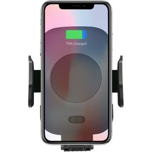 Obrázok pre výrobcu Držiak na mobil do auta, s bezdrôtovým nabíjaním, motorické uchytenie, senzor pohybu, Qi, čierna