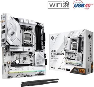 Obrázok pre výrobcu ASRock X870 Steel Legend WiFi / AMD X870 / AM5 / 4x DDR5 DIMM / 3x M.2 / HDMI / USB-C / WiFi / ATX