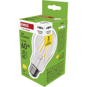 Obrázok pre výrobcu EMOS LED FLM A60 5,9W(60W) 806lm E27 NW