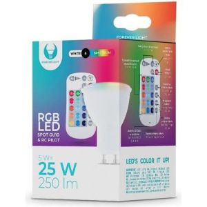 Obrázok pre výrobcu LED žárovka Forever GU10 RGB 5W s dálkovým ovládáním bílá