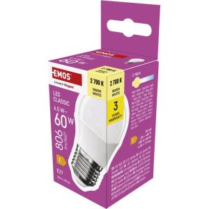 Obrázok pre výrobcu LED CLS MINI GLOBE 6,5W(60W) 806lm E27 WW