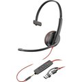 Obrázok pre výrobcu Monofónna náhlavná súprava Poly Blackwire 3215 USB-C/A + 3,5 mm jack