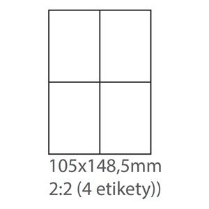 Obrázok pre výrobcu etikety ECODATA Samolepiace 105x148,5 univerzálne biele (1000 listov A4/bal.)