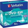 Obrázok pre výrobcu Verbatim DVD-RW (5-pack)Jewel/4x/DLP/4.7GB