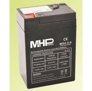 Obrázok pre výrobcu Pb akumulátor MHPower VRLA AGM 6V/4,5Ah (MS4.5-6)