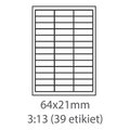 Obrázok pre výrobcu etikety ECODATA Samolepiace 64x21 univerzálne biele 39ks/A4 (100 listov A4/bal.)