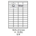 Obrázok pre výrobcu etikety ECODATA Samolepiace 52,5x21,2 univerzálne biele 52ks/A4 (100 listov A4/bal.)
