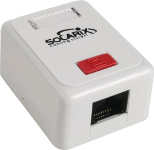 Obrázok pre výrobcu Solarix Zasuvka Solarix CAT5E UTP 1 x RJ45 na omietku biela
