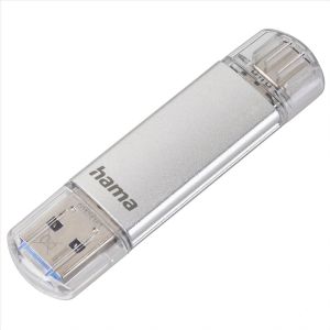 Obrázok pre výrobcu Hama Flash Pen Laeta, USB-C/USB-A 3.1, 16GB, 40 MB/s, strieborný