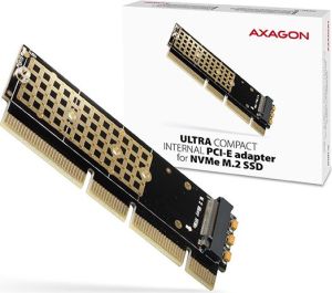 Obrázok pre výrobcu AXAGON PCEM2-1U, PCIe x16/x8/x4 - M.2 NVMe M-key slot adaptér, 1U