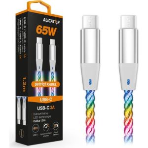 Obrázok pre výrobcu ALIGATOR Datový kabel LIGHT 3A, 65W USB-C/USB-C 0,5m
