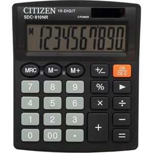 Obrázok pre výrobcu Citizen Kalkulačka SDC810NR, čierna, stolová, desaťmiestna, duálne napájanie