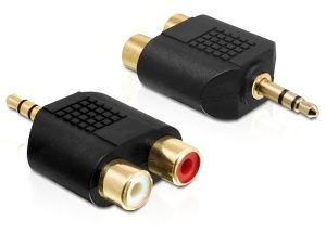 Obrázok pre výrobcu Delock audio adaptér stereo jack 3.5 mm 3 pin samec > 2 x RCA (CINCH) samice