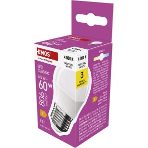 Obrázok pre výrobcu LED CLS MINI GLOBE 6,5W(60W) 806lm E27 NW