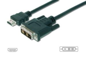 Obrázok pre výrobcu Digitus HDMI/A na DVI připojovací kabel, 2x stíněný, 2M , černý