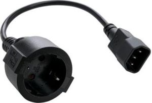 Obrázok pre výrobcu Kabel C-TECH síťový adaptér C14 (M) -> schuko (F), 15cm