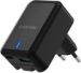 Obrázok pre výrobcu Canyon CNS-CHA20B, vysokorýchlostná skladacia nabíjačka do steny 1xUSB-C, 20W, PD + 1xUSB-A 18W QC3.0, čierna