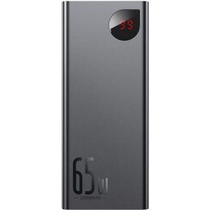 Obrázok pre výrobcu Baseus Adaman Metal Power Banka s digitálním displejem QC + PD 20000mAh 65W, černá + USB-A/USB-C kabel 30cm, černá