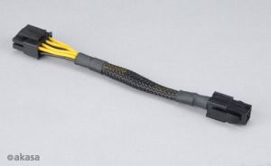 Obrázok pre výrobcu AKASA Kabel redukce napájení z 4pin ATX 12V female na 8pin (4+4) ATX 12V male, 15cm