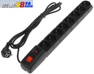 Obrázok pre výrobcu OCRACK ACAR 19" napájecí panel S8/3m 8x230V-3m BK