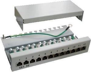Obrázok pre výrobcu DATACOM Patch box STP 12 port CAT5E DUAL GY hor.zářez / VL
