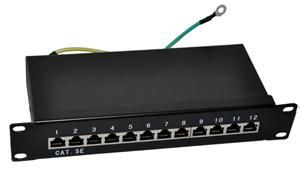 Obrázok pre výrobcu Patch panel 10“ STP Cat5e 12 portů