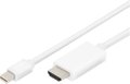 Obrázok pre výrobcu ASM AK-340304-020-W Cable Displayport 1.2 4K 60Hz UHD Type miniDP/HDMI A M/M white 2m