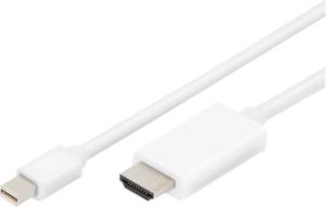 Obrázok pre výrobcu ASM AK-340304-020-W Cable Displayport 1.2 4K 60Hz UHD Type miniDP/HDMI A M/M white 2m