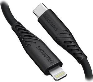 Obrázok pre výrobcu Swissten datový kabel soft silicone usb-c / lightning 0,4 m černý