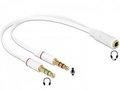 Obrázok pre výrobcu Delock Headset Adapter 1 x 3.5 mm 4 pin Stereo jack female > 2 x 3.5 mm 3 pin Stereo jack male