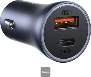 Obrázok pre výrobcu Baseus rychlonabíječka do auta Golden Contractor Pro Dual USB+USB-C 40W tmavě šedá
