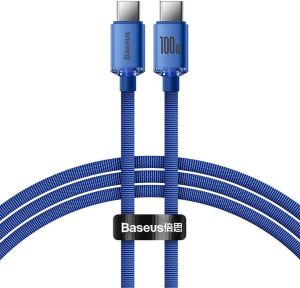 Obrázok pre výrobcu Baseus CAJY000603 Crystal Shine Series Datový Kabel USB-C - USB-C 100W 1,2m Blue
