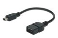 Obrázok pre výrobcu Digitus USB 2.0 adapter cable, OTG, type mini B - A, M/F, 0.2m, USB 2.0 conform, UL, bl